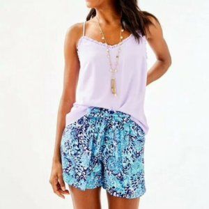 Lilly Pulitzer Mylee Tie Front Shorts Blue
